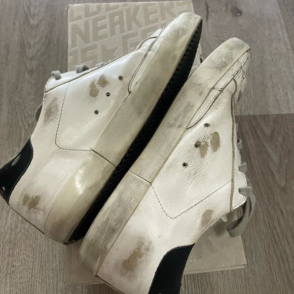 golden goose white & orange superstar low top sneakers tennis shoes size 37 - Picture 4 of 13